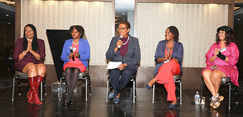 A group of panelists ( current elected officials) during the Saturday afternoon session 'How to Run and Win a Campaign'.